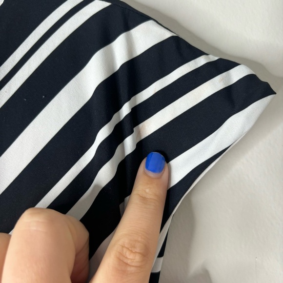 Chiara Boni La Petite Robe Black White Striped Cocktail Dress - Picture 4 of 7